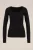 WE Fashion – Dames T-shirt met kant – Zwart – Biologisch katoen –