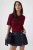TRENDYOLMİLLA Dames Bordeaux Kabelgebreid Kort Regular fit Blouses
