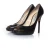 Jimmy Choo zwarte leren peeptoe pump
