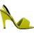 The Attico Rem Padded Slingback Sandals in Neon Yellow Patent Leather