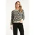 Smashed Lemon Zwart, grijs en offwhite gebreide top met zigzagprint |