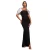 Offshoulder Dress met Contrasterende Strik Vrouw Goddiva Scuba