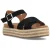 Hush Puppies Rosa Rafia Leren Dames Zwarte Sandalen