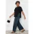 Trendyol Curve Dames Zwart Effen Kort Oversized Grote maten T-shirts