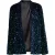 Faina Blazer met pailletten Dames Blauwgroen veelkleurig