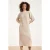 Smashed Lemon 24631 beige e gebreide midi jurk met kabelstructuur |