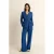 Expresso travelstof wide leg broek blauw
