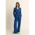Expresso travelstof wide leg broek blauw