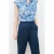 Caroll wide leg high waist casual broek met linnen marine