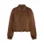 Red Button satijnen jacket met plooien – bruin