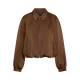 Red Button satijnen jacket met plooien – bruin