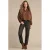 Red Button satijnen jacket met plooien – bruin