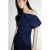 Mango off shoulder midi jurk – donkerblauw