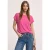 Street One Dames Shirt met ronde hals en decoratieve tape in Pink