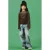 NAME IT KIDS longsleeve met rijgdetail en tekst – bruin