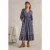 White Stuff Jonie Shirred Jersey Dress Blue Print
