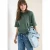 Cecil Dames Sweater met korte mouwen in garment dye-look in Groen