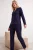 TRENDYOLMİLLA Dames 2-pack Donkerblauw Bloemenprint Lang, Regular fit Pyjama- Sets