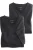 OLYMP Modern Fit T-Shirt V-hals Dubbel pak zwart, Effen