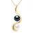 Hanger YOU AND ME 2 gekweekte parels Zoetwater 7-8mm Wit en zwart geel goud
