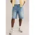 WE Fashion Blue Ridge loose denim short blauw