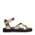 Manfield – Dames – Gouden leren sandalen met plateauzool –