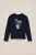 WE Fashion – Meisjes T-shirt met opdruk – Regular fit – Donkerblauw – Katoen –
