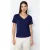 TRENDYOLMİLLA Dames Donkerblauw Effen Kort Regular fit T-shirts