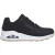 Skechers Dames Uno Stand On Air Wedge Sneakers (Zwart/Wit)