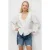 Franje V-hals Blouse met Knopsluiting