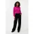 EsQualo Sweater Mix Rib V-detail Lurex Neon Cerise