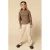 LOOXS little fluwelen flared casual broek beige