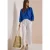 Blouse met 3/4 mouwen en gespleten hals in effen kleur