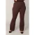Base Level Curvy flared regular waist flared broek donkerbruin