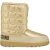 Moschino Heart Quilted Laminated Snow Boots Gold