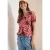 Cecil Dames Shirt met ronde hals en bladprint in Oranje