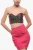 Strapless crop top met dierenmotief en iriserend effect in veelkleurig