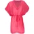 Sarlini Dames tuniek strandjurk polyester chiffon effen fuchsia fel