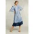 River Woods Blue Long Ruffled Tie-dye Dress Blue