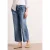 Street One Dames Mid Waist jeans met Wide Legs en strepen in Blauw