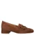 Gabor suède loafers met blokhak – cognac