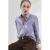 Mango gebloemde blouse met krijtstreep lichtblauw
