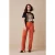 Summum Woman Trousers Waffle Jersey Warm Apricot