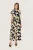 Jurk Feminine Navy Leaf Print