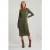 River Woods Khaki Belted Glitter Dress Long Sleeves