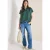 Cecil Dames Blouse met korte mouwen en knoopsluiting in Groen|Multicolour