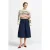 Rich & Royal Cotton Midi Skirt Organic Midnight Blue