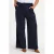 YOEK wide leg high waist casual broek donkerblauw
