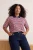 Trendyol Curve Dames Roze Gestreept Kort Regular fit Grote maten Blouses