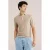 WE Fashion regular polo met linnen beige